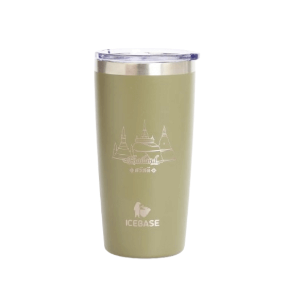 แก้วเก็บความเย็น ICEBASE รุ่น VLS-702GN (THAI CULTURE) ขนาด 600 มิลลิลิตร สีเขียว